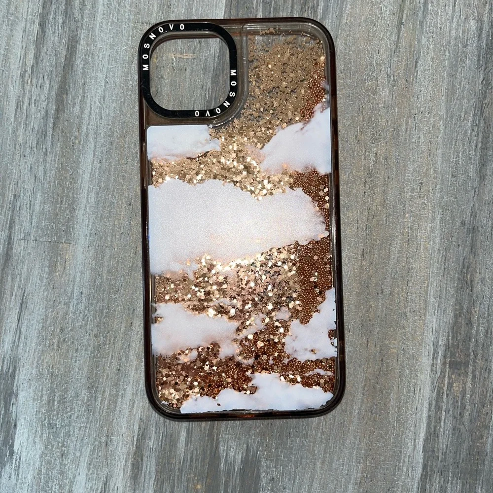 Gold Glitter Cloud iPhone 13 Phone Case - Picture 6 of 7